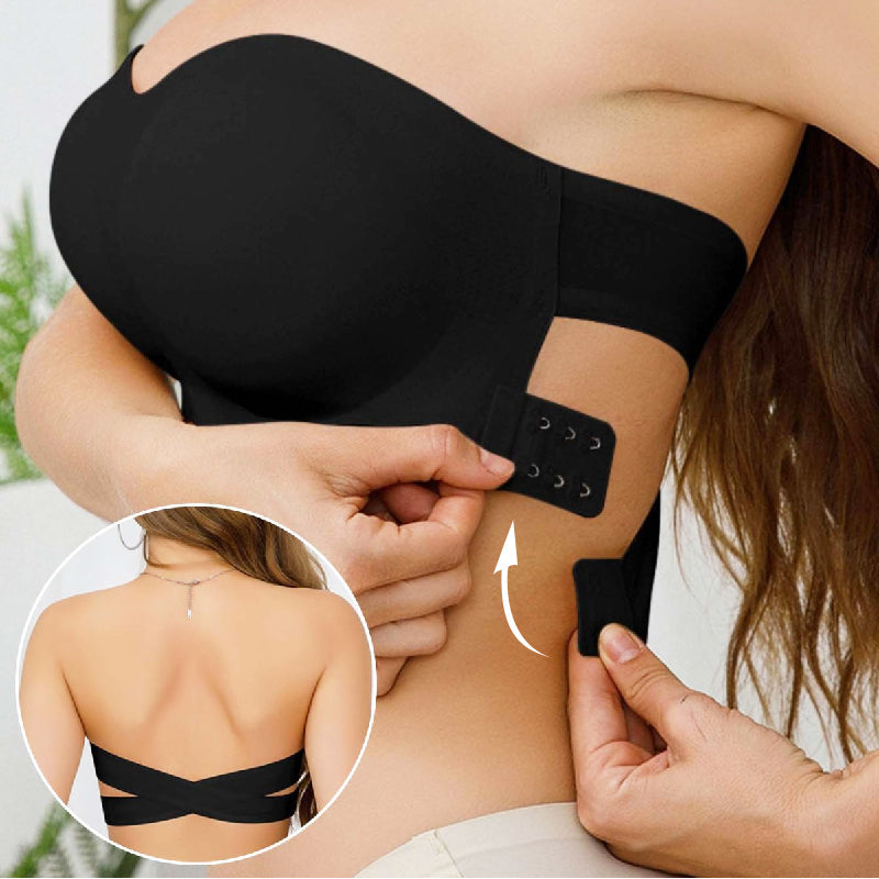 Damen trägerloser BH | Grip-Sure Seitenverschluss | Nahtlos & rutschfest | Herausnehmbare Pads