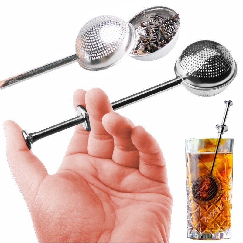 Edelstahl-Teefilter mit langem Stiel